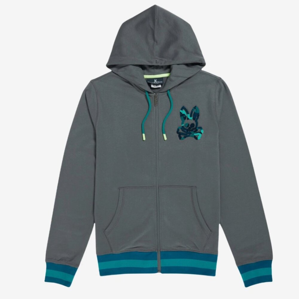 PSYCHO BUNNY Mens Howgate Grey Hoodie - XXXL 3X Large